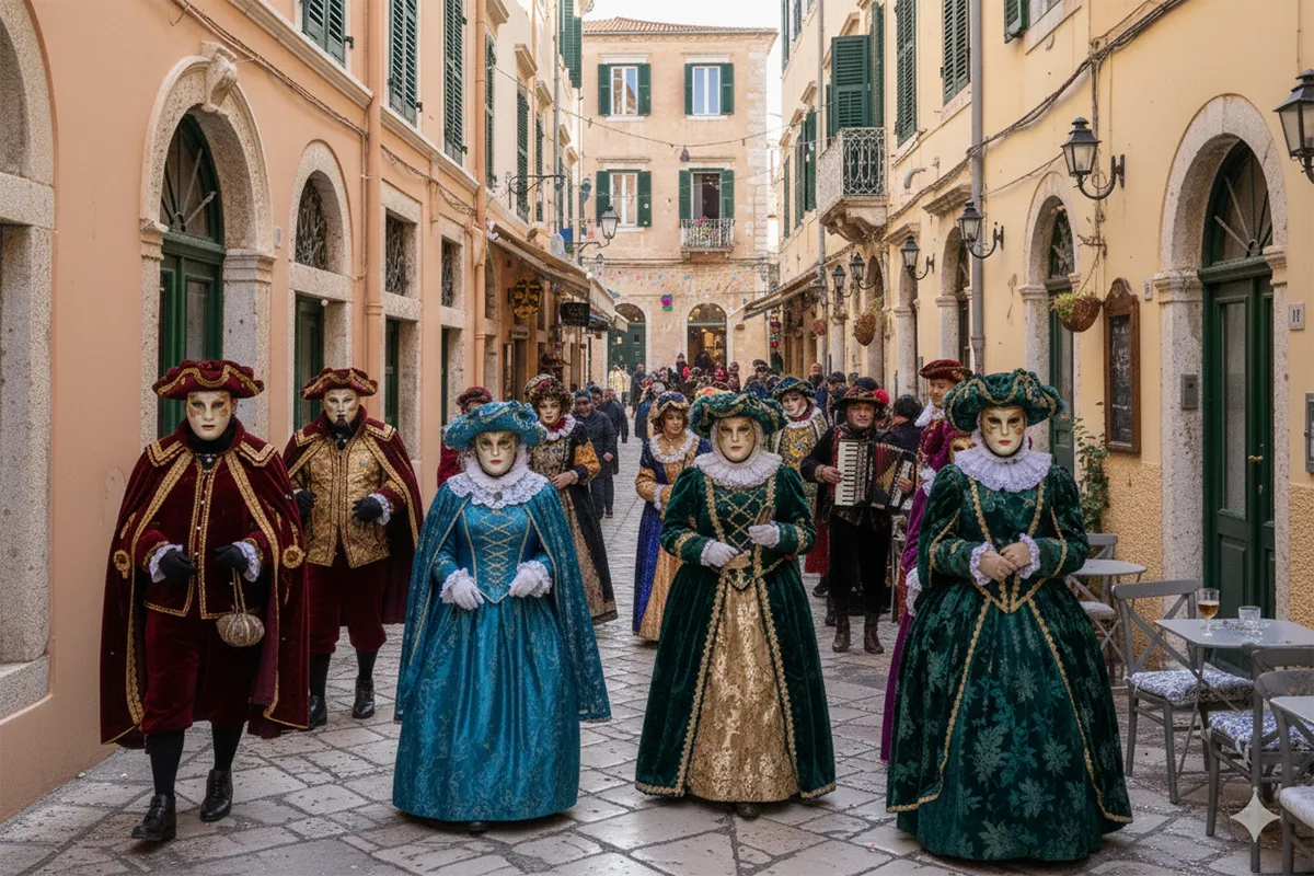 Corfu Carnival in Corfu Old Town
